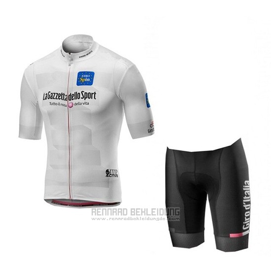 2019 Fahrradbekleidung Giro D'italien Wei Trikot Kurzarm und Tragerhose